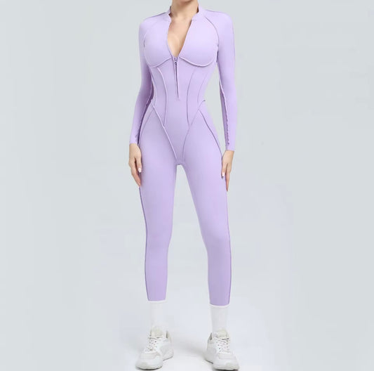 The Contour Code Catsuit- Lilac Drip